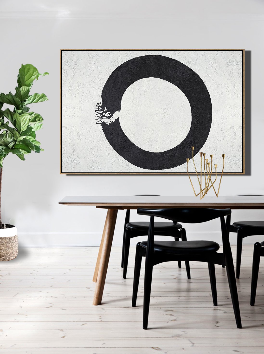 Horizontal Minimal Circle Art #MN18C - Click Image to Close